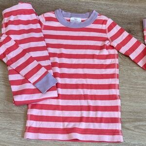 Hanna Andersson Pink and Red Striped Kids Pajama Set